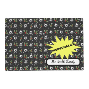 Soccer Placemat Custom Soccer Christmas Placemats