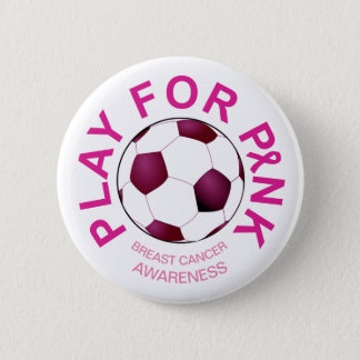 Soccer Play for Breast Cancer Awareness Button