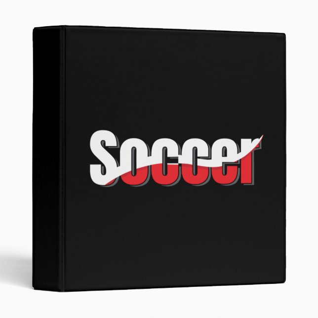 Soccer Player Abstract Swish - Word Art 3 Ring Binder (Front/Spine)