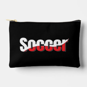 Soccer Player Abstract Swish - Word Art Accessory Pouch