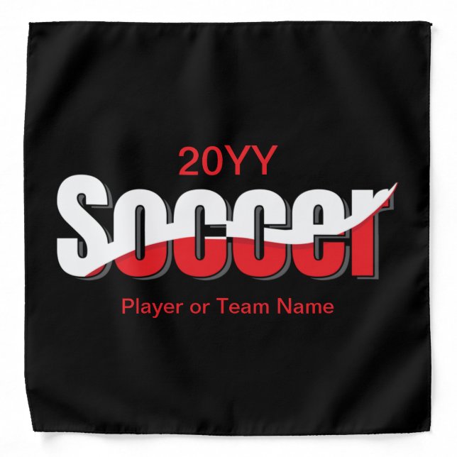 Soccer Player Abstract Swish - Word Art Bandana (Front)
