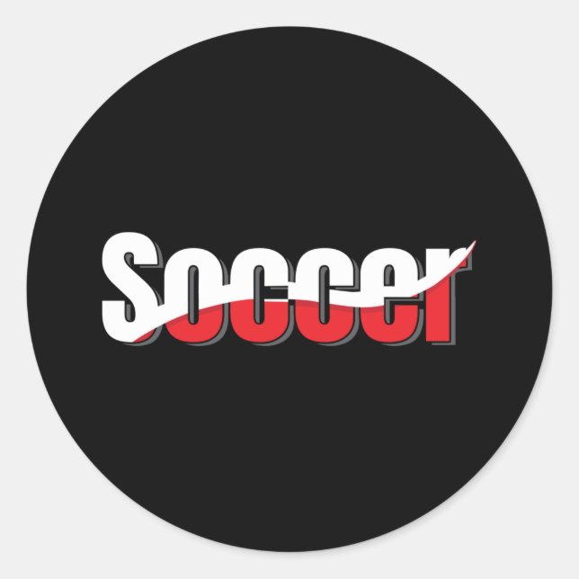 Soccer Player Abstract Swish - Word Art Classic Round Sticker (Front)