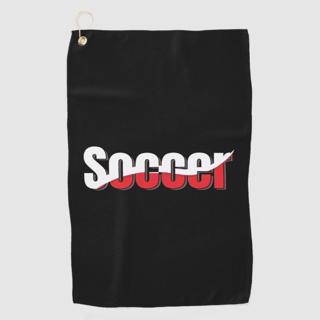 Soccer Player Abstract Swish - Word Art Golf Towel (Front)