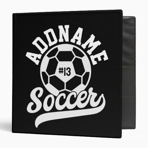 Soccer Player ADD NAME Football Team Personalized 3 Ring Binder