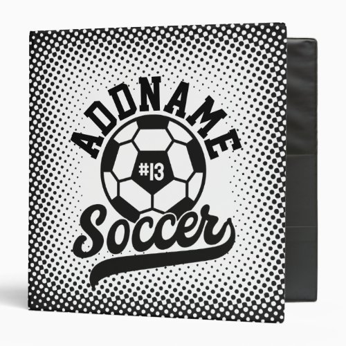 Soccer Player ADD NAME Football Team Personalized 3 Ring Binder