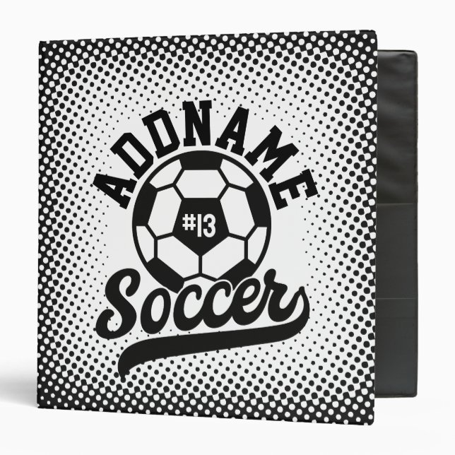 Soccer Player ADD NAME Football Team Personalized 3 Ring Binder (Front/Inside)