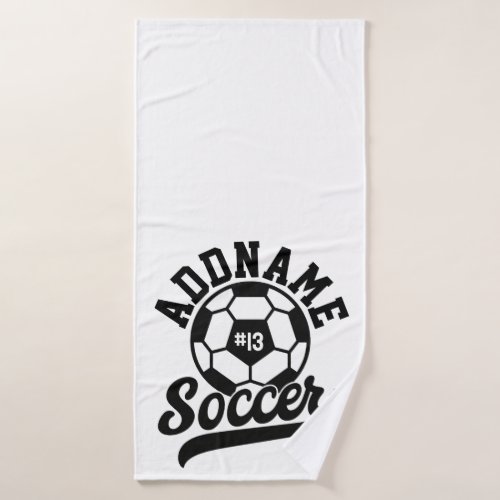 Soccer Player ADD NAME Football Team Personalized Bath Towel Set
