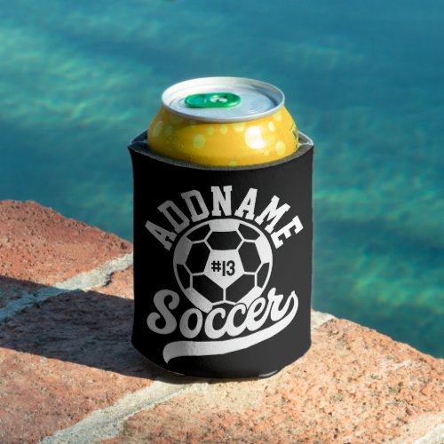 Soccer Player ADD NAME Football Team Personalized Can Cooler