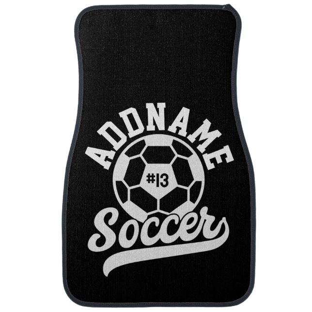 Soccer Player ADD NAME Football Team Personalized Car Floor Mat (Front)