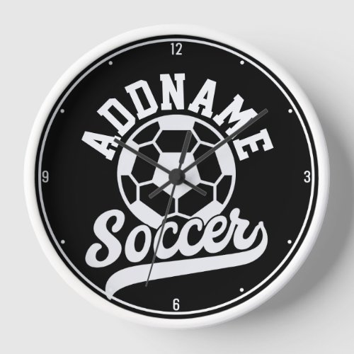 Soccer Player ADD NAME Football Team Personalized Clock