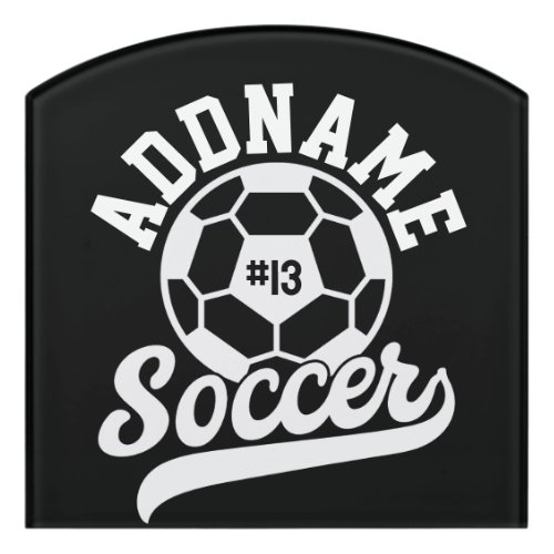 Soccer Player ADD NAME Football Team Personalized Door Sign