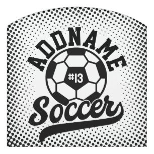 Soccer Player ADD NAME Football Team Personalized Door Sign