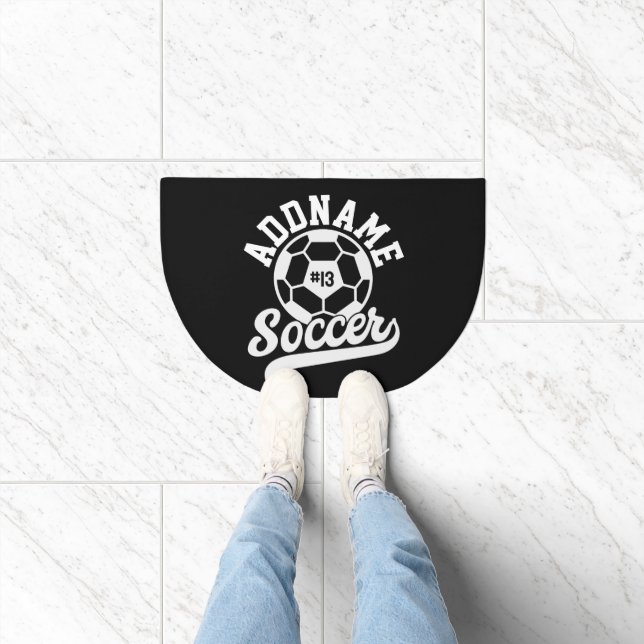 Soccer Player ADD NAME Football Team Personalized Doormat (Indoor)