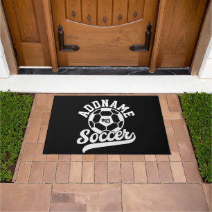 Soccer Player ADD NAME Football Team Personalized Doormat
