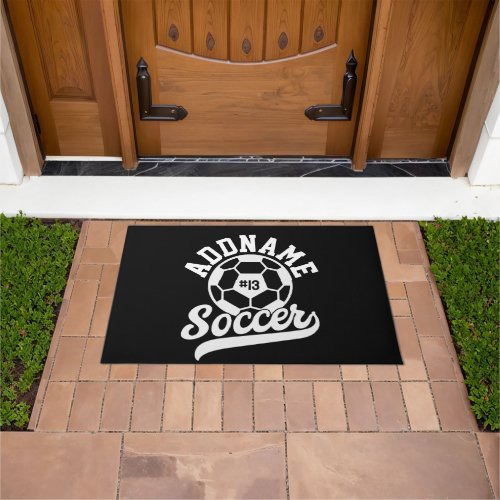 Soccer Player ADD NAME Football Team Personalized Doormat