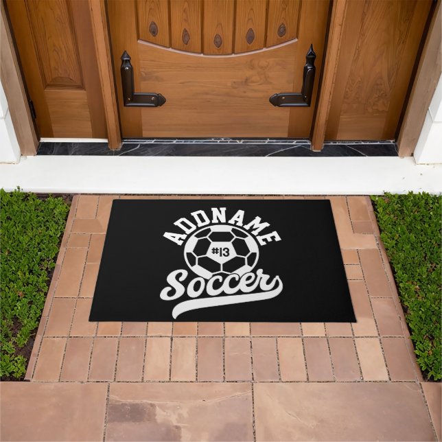 Soccer Player ADD NAME Football Team Personalized Doormat (Outdoor)