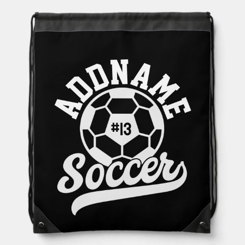 Soccer Player ADD NAME Football Team Personalized Drawstring Bag