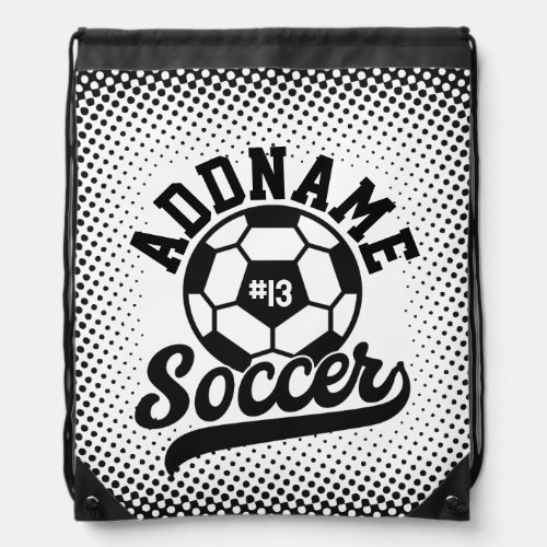 Soccer Player ADD NAME Football Team Personalized Drawstring Bag