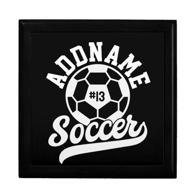 Soccer Player ADD NAME Football Team Personalized Gift Box (Front)