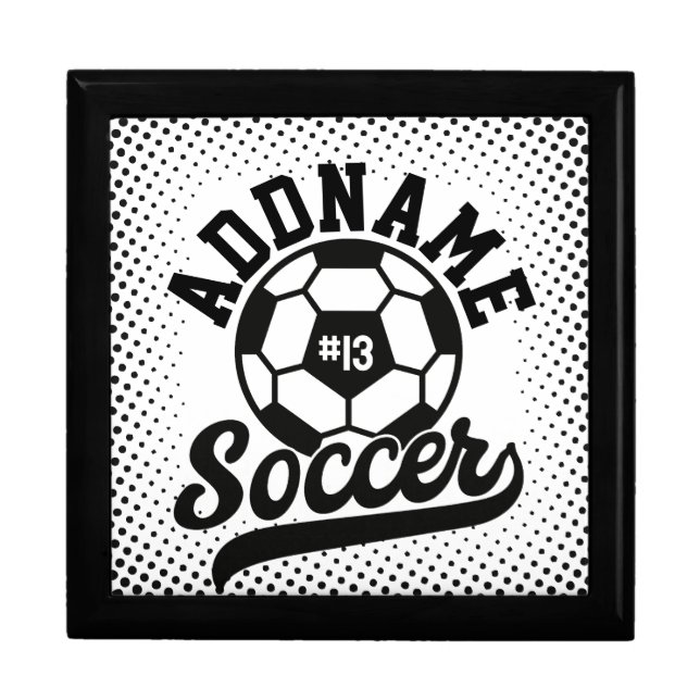 Soccer Player ADD NAME Football Team Personalized Gift Box (Front)