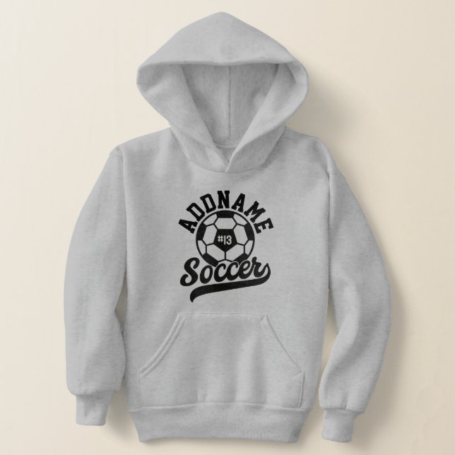 Soccer Player ADD NAME Football Team Personalized Hoodie (Laydown)