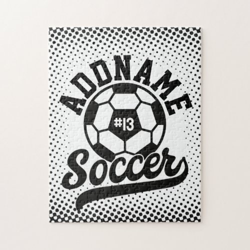 Soccer Player ADD NAME Football Team Personalized Jigsaw Puzzle