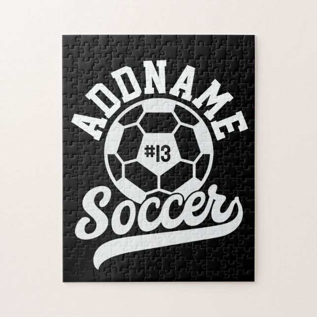 Soccer Player ADD NAME Football Team Personalized Jigsaw Puzzle (Vertical)