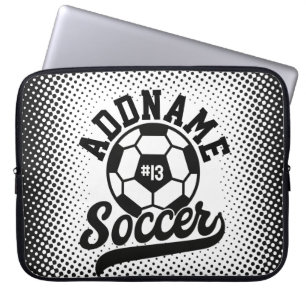Soccer Player ADD NAME Football Team Personalized Laptop Sleeve