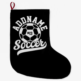 Soccer Player ADD NAME Football Team Personalized Large Christmas Stocking