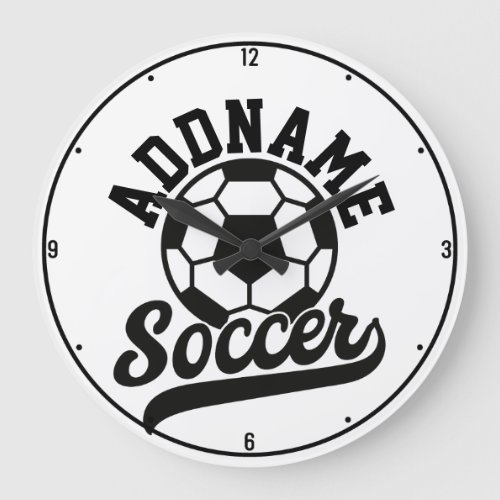 Soccer Player ADD NAME Football Team Personalized Large Clock