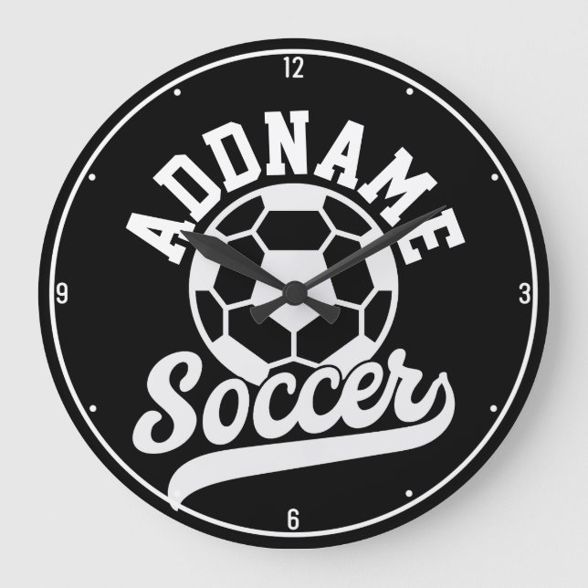 Soccer Player ADD NAME Football Team Personalized Large Clock (Front)
