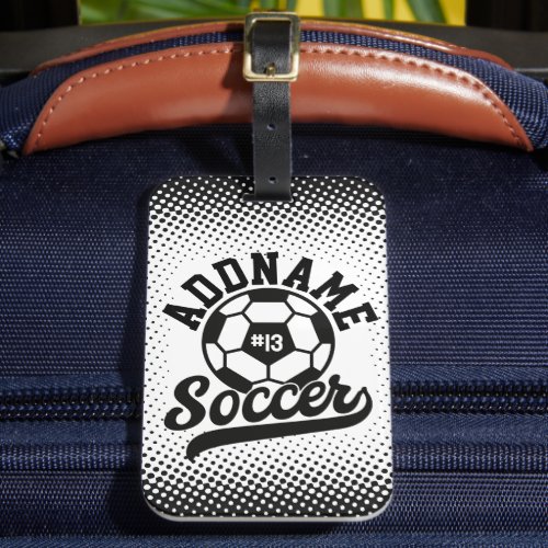 Soccer Player ADD NAME Football Team Personalized Luggage Tag