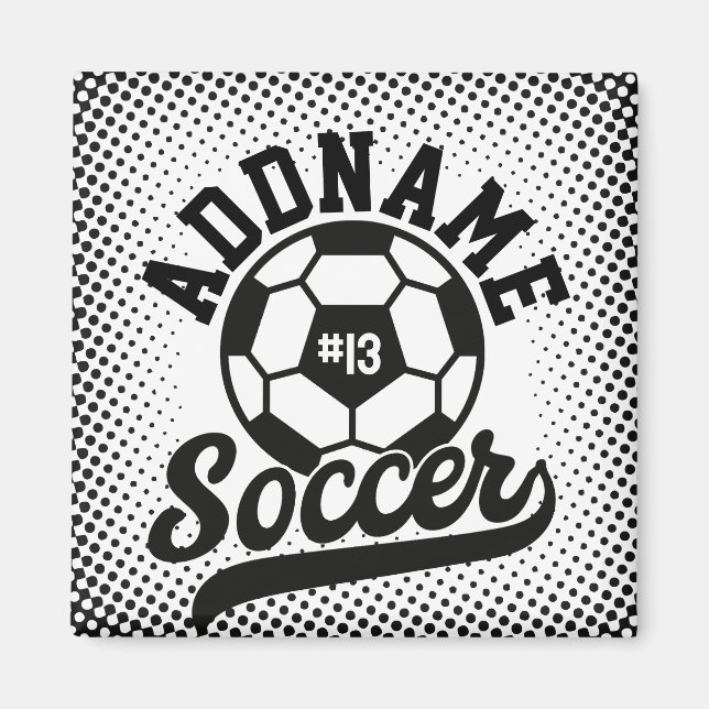 Soccer Player ADD NAME Football Team Personalized Magnet (Front)