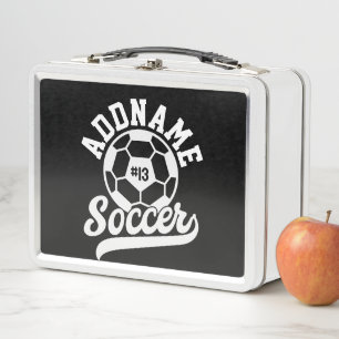 Soccer Player ADD NAME Football Team Personalized Metal Lunch Box