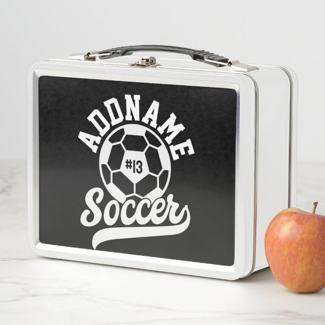 Soccer Player ADD NAME Football Team Personalized Metal Lunch Box (In Situ)