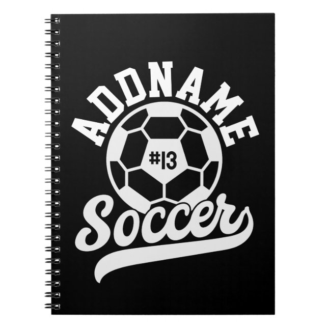 Soccer Player ADD NAME Football Team Personalized Notebook (Front)