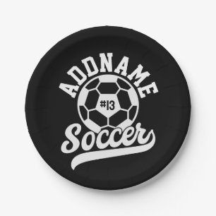 Soccer Player ADD NAME Football Team Personalized Paper Plates