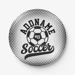 Soccer Player ADD NAME Football Team Personalized Paper Plates