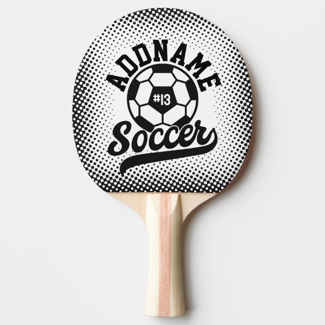 Soccer Player ADD NAME Football Team Personalized Ping Pong Paddle (Front)