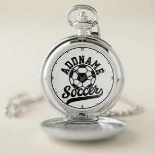 Soccer Player ADD NAME Football Team Personalized Pocket Watch