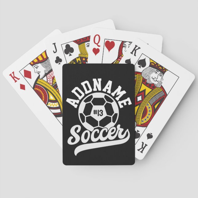 Soccer Player ADD NAME Football Team Personalized Poker Cards (Back)
