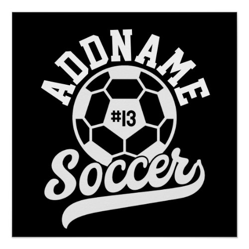 Soccer Player ADD NAME Football Team Personalized Poster