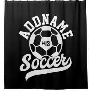 Soccer Player ADD NAME Football Team Personalized Shower Curtain