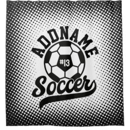 Soccer Player ADD NAME Football Team Personalized Shower Curtain