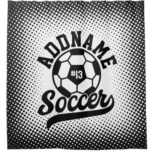 Soccer Player ADD NAME Football Team Personalized Shower Curtain