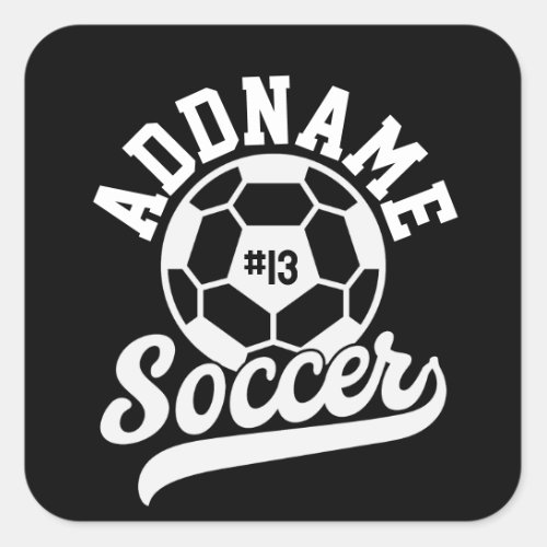 Soccer Player ADD NAME Football Team Personalized Square Sticker