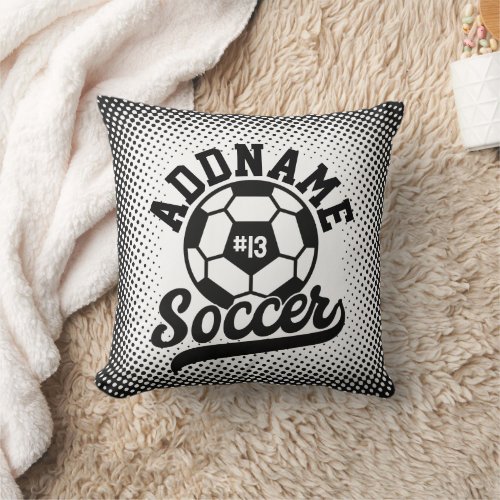 Soccer Player ADD NAME Football Team Personalized Throw Pillow