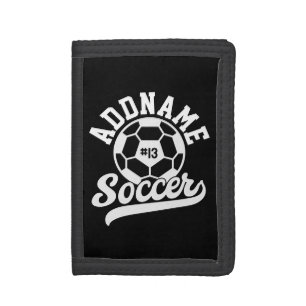 Soccer Player ADD NAME Football Team Personalized Tri-fold Wallet
