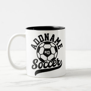 Soccer Player ADD NAME Football Team Personalized Two-Tone Coffee Mug