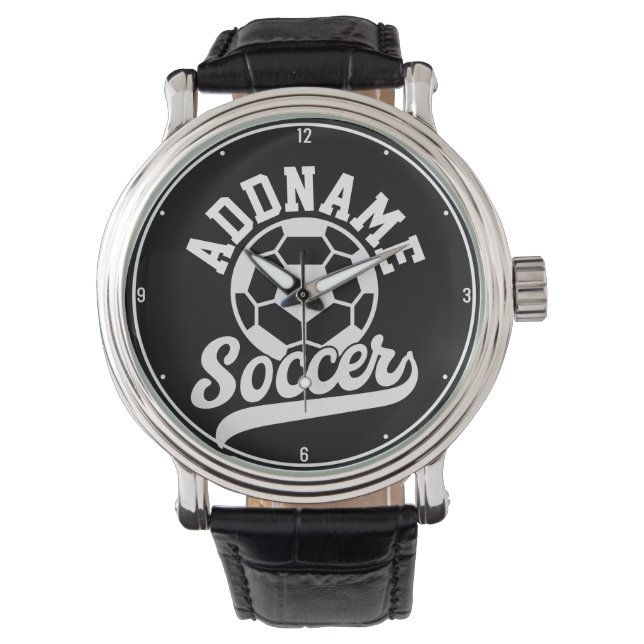 Soccer Player ADD NAME Football Team Personalized Watch (Front)
